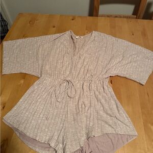 Honey Belle Beige Textured Romper